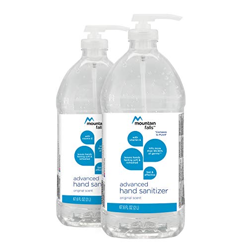 Product Cover Mountain Falls Advanced Hand Sanitizer with Vitamin E, Original Scent, Pump Bottle, 67.59 Fluid Ounce (Pack of 2)