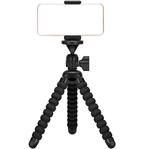 Product Cover Ailun Digtal Camera Tripod,Tripod Mount/Stand,Camera Holder,Compatible with iPhone X/Xs/XR/Xs Max/8/7/7 Plus,6s,Digtal Camera,Galaxy s10s10 Plus S9+/S8/S7/S7 Edge,Camera and More[Black]
