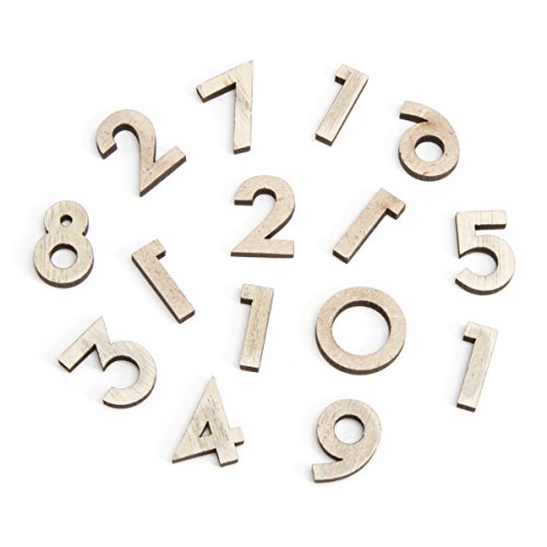 Product Cover Darice 30020685 DIY Clock Numbers Traditional Distressed Grey Wood-Like Numbers Clock Numbers