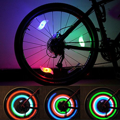 Product Cover Bike Spoke Light Cycling Spokelit Bicycle Decoration (Total 6pcs, Green-2pcs Red-2pcs Blue-2pcs)