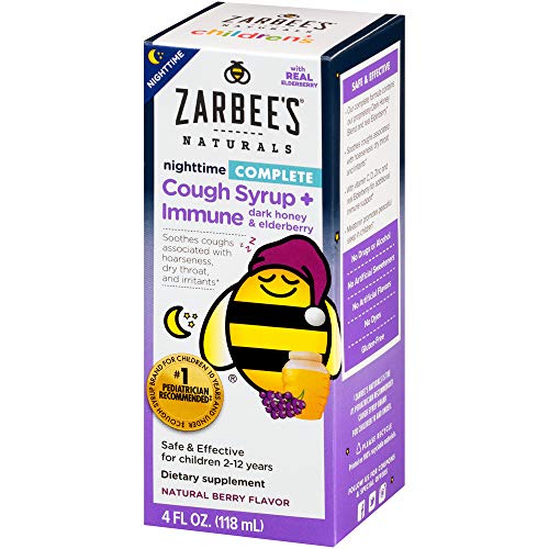 Product Cover Zarbee's Naturals Children's Complete Cough Syrup* + Immune* Nighttime, Berry Flavor, 4 Ounce Bottle