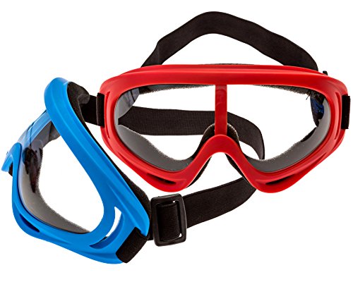 Product Cover Impresa Products 2-Pack Foam Gun and Blaster Face Mask / Goggles / Eye Shield (1 Red Mask - 1 Blue Mask) - Perfect for Foam Blaster Guns from The Name Brand