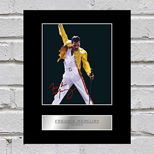 Product Cover iconic pics Freddie Mercury Signed Mounted Photo Display Queen Autographed Gift Picture Print