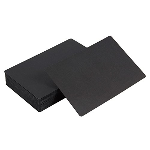 Product Cover Pack of 100 Blank Flash Cards for Study or DIY Use - Plain Index Cards - Perfect for Language Learning - 110gsm, Black, 3.3 x 5.1 Inches