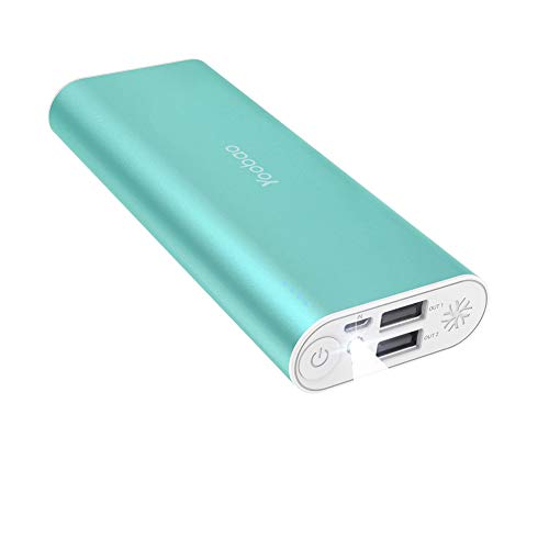 Product Cover Yoobao Portable Charger 10000mAh Power Bank High-Speed Charging 2 USB Ports with Flashlight Cell Phone External Battery Backup Powerbank Compatible with iPhone X 8 7 6, iPad Tablet and More-Green