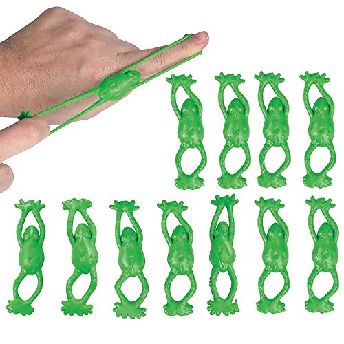 Product Cover Kicko Vinyl Stretchable Flying Slingshot Frogs - Pack of 12-3.5 Inches - for Kids, Boys, and Girls - Party Favors, Fun, Toy, Bag Stuffers, Prize