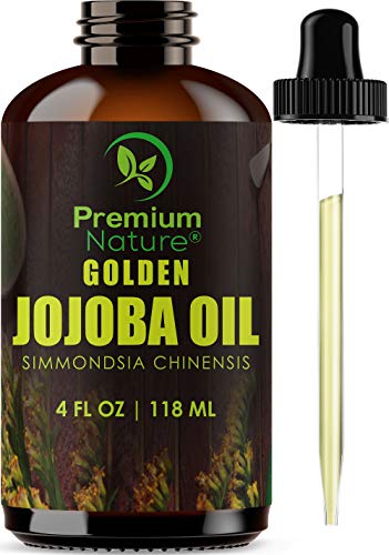 Product Cover Jojoba Hair Face Carrier Oil - Pure Cold Pressed Unrefined Natural Serum Essential Oils Mixing Facial Skin Cuticle Lip Nail Moisturizer Frizzy Hair Growth Acne Scar Treatment Strechmark Remover...