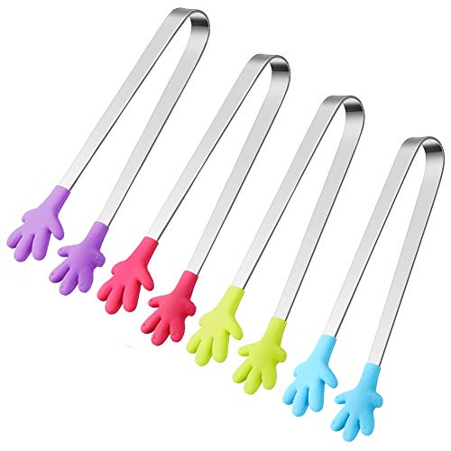 Product Cover Shindel Food Tong, 4-Piece Set, 5-inch Hand-Shape Silicone Ice Tong