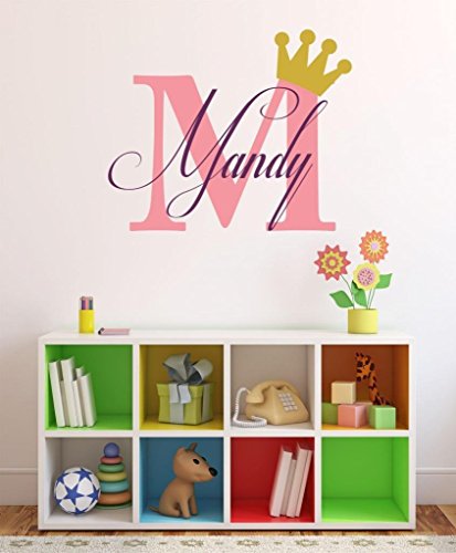 Product Cover Baby Girl Initial Personalized Custom Name Vinyl Wall Decal 20