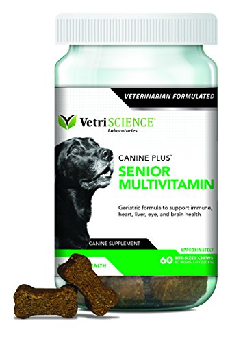 Product Cover VetriScience Laboratories-Canine Plus Senior, Multivitamin for Older dogs-60 Bite Sized Soft Chews