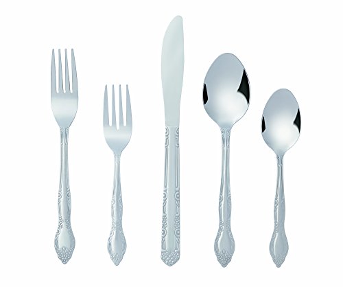Product Cover Bon Flora 20-Piece Stainless Steel Flatware Silverware Cutlery Set, Include Knife/Fork/Spoon, Dishwasher Safe, Service for 4