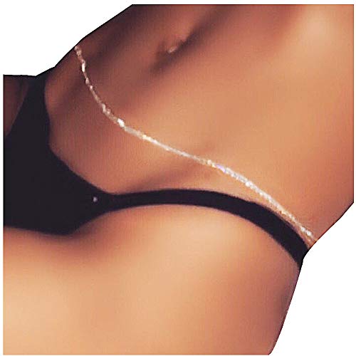 Product Cover Women Sexy Rhinestone Beach Belly Waist Chain Sparking Low Waist Jewelry (silver color)