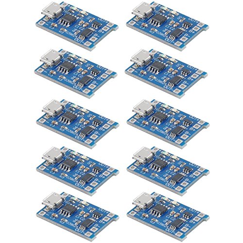 Product Cover MakerFocus 10pcs TP4056 Charging Module with Battery Protection 18650 BMS 5V Micro USB 1A 186 50 Lithium Battery Charging Board