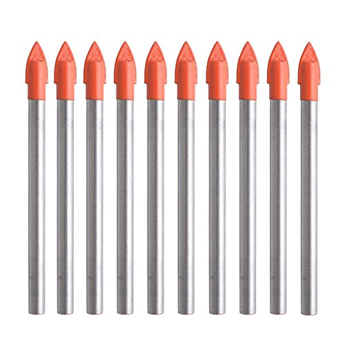Product Cover Gunpla 10Pcs Multi-Material Drill Bits Set, Cemented Carbide Masonry Drill Bits for Glass, Plastic, Tile, Concrete, Brick, Wall, Wood and Brick Wall 8mm