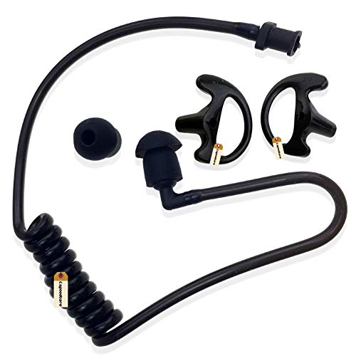 Product Cover Replacement Acoustic Tube with Earbud Compatible for Motorola Kenwood Midland Two Way Radio- Lsgoodcare Replacement Coil Tube Black +2 Way Radio Open Ear Insert Earmold Ear Bud Ear Piece Small Black
