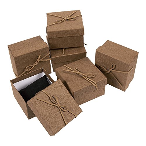 Product Cover 6-Piece Gift Box Set - Jewelry Gift Boxes for Anniversaries, Birthdays - 3.5 x 2.3 x 3.5 Inches
