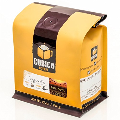 Product Cover Ethiopia Yirgacheffe Coffee - Ground Coffee - Freshly Roasted Coffee - Cubico Coffee - 12 Ounce (Single Origin Ethiopian Coffee)