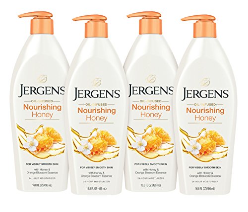 Product Cover Jergens Nourishing Honey Dry Skin Moisturizer, 16.8 Fl Oz, Pack of 4 (Packaging May Vary)