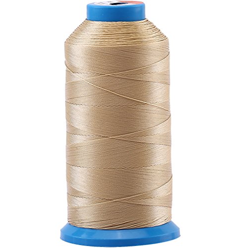 Product Cover Selric [1500 Yards/Coated/No Unravel /21 Colors Available] Heavy Duty Bonded Nylon Threads #69 T70 Size 210D/3 for Upholstery, Leather, Vinyl, and Other Heavy Fabric (Khaki)