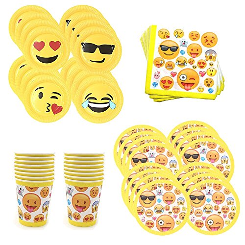 Product Cover HAZOULEN Emoji Birthday Party Supplies - Serves 16
