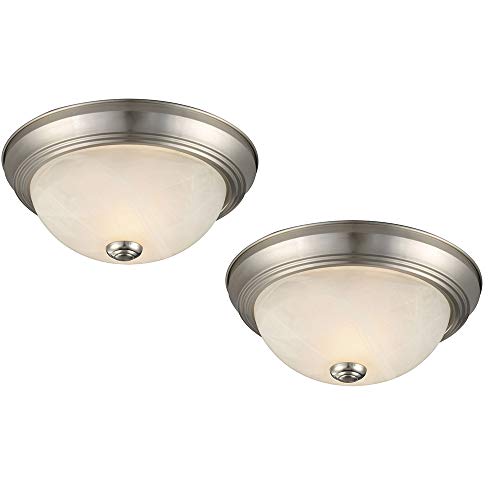 Product Cover Design House 519249 2-Pack 11-Inch 2 Light Ceiling Mount, Satin Nickel