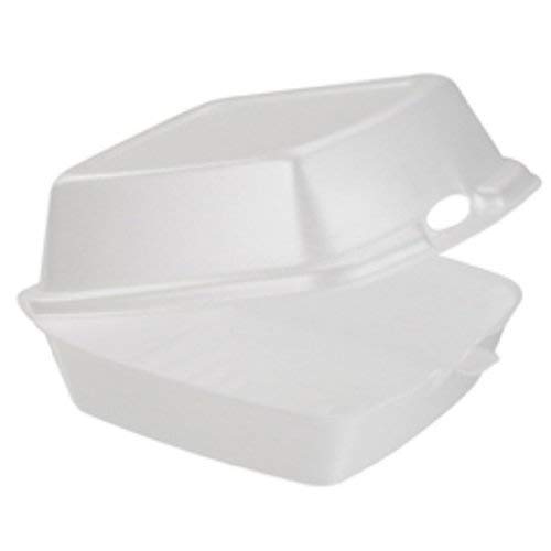Product Cover Dart 60HT1 Carryout Food Containers, Foam, 1-Comp, 5 7/8 x 6 x 3, White (Pack of 50)