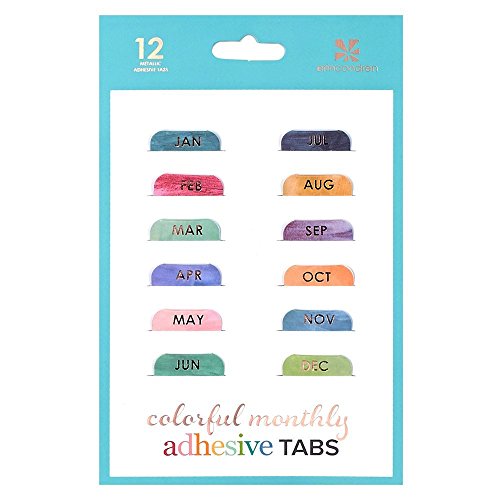 Product Cover Erin Condren Designer Accessories - Monthly Adhesive Tabs, Colorful (Set of 12)