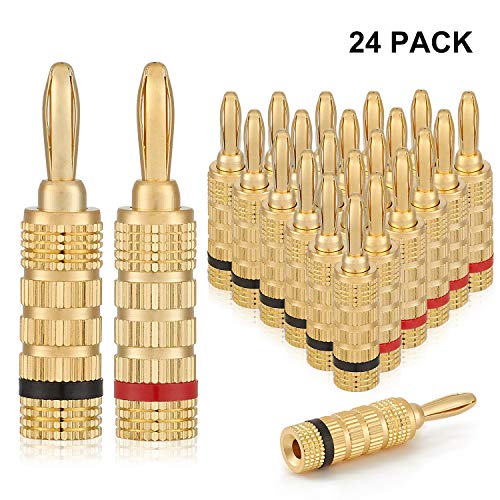 Product Cover WGGE WG-3333 24k Gold Plated Speaker Banana Plugs-Closed Screw Type (12 Pairs (24 Plugs))