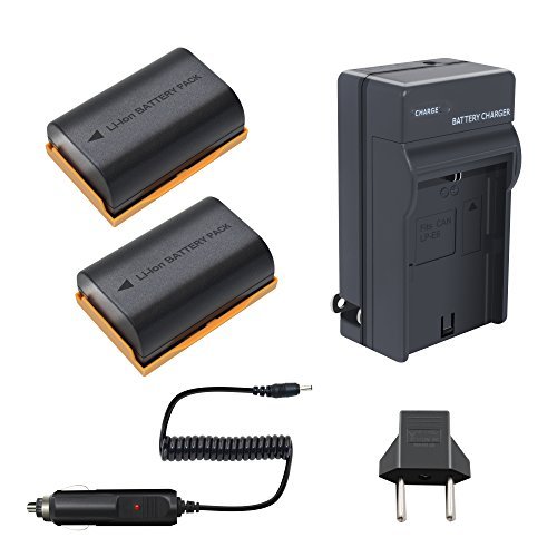Product Cover Bonacell LP-E6 Replacement Battery(2 Pack) and Charger Kit Compatible with Canon EOS R, 80D, 60D, 60Da, EOS 70D, EOS 5D Mark II/III/IV, EOS 5DS, EOS 5DS R, EOS 6D, 6D Mark II, EOS 7D, 7D Mark II