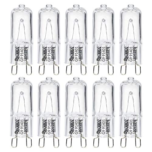 Product Cover Simba Lighting Halogen Light Bulb G9 T4 25W JCD Bi-Pin (10 Pack) for Chandeliers, Pendants, Cabinet Lights, Landscape Lights, Desk and Floor Lamps, Wall Sconces, 120V Dimmable, 2700K Warm White