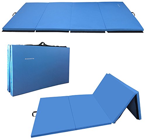 Product Cover BalanceFrom GoGym All-Purpose 4'x10'x2 Extra Thick High Density Anti-Tear Gymnastics Gym Folding Exercise Aerobics Mats (Blue)