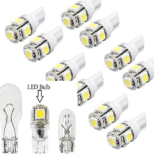 Product Cover Yiwa LED Replacements for Malibu Landscape Light 5 Led/smd Per Bulb 194 T10 T5 Wedge Base Cool White(10 Pcs)
