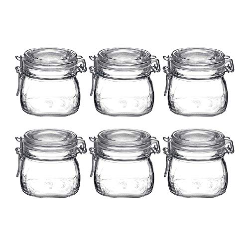 Product Cover Bormioli Rocco Fido Clear Glass Jar with 85 mm Gasket,0.5 Liter (Pack of 6)