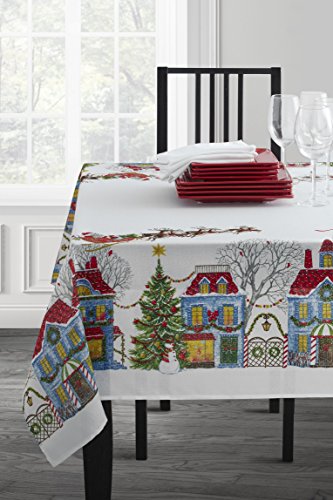Product Cover Christmas Village Fabric Printed Tablecloth, 60