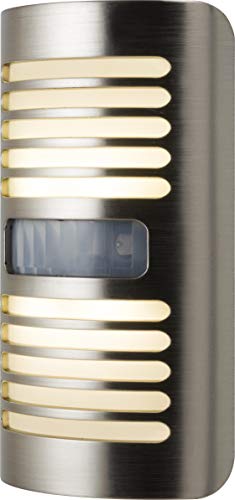 Product Cover GE Enbrighten LED Night Light, Motion-Select Sensor, 40 Lumens, Dusk-to-Dawn, 25 ft. Detection Range, UL-Listed, Ideal for Bedroom, Nursery, Bathroom, 37299, Brushed Nickel | Louver