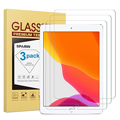 Product Cover SPARIN [3 Pack] Screen Protector for iPad 10.2 Inch (7th Gen) / iPad Air 3 2019 / iPad Pro 10.5, Tempered Glass / Apple Pencil Compatible / High Definition