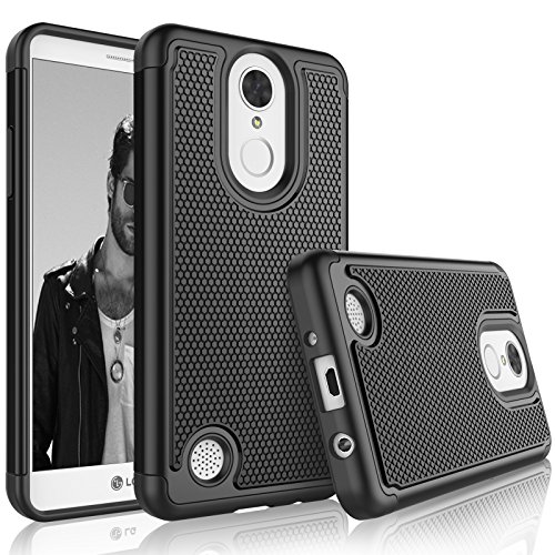 Product Cover Tekcoo LG Phoenix 3 Case, Tekcoo LG Fortune/LG LV1/Risio 2/K4 2017 Sturdy Case, [Tmajor] Shock Absorbing [Black] Rubber Silicone Plastic Scratch Resistant Defender Bumper Rugged Hard Cases Cover