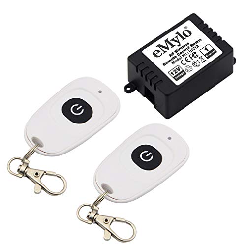 Product Cover RF Remote Control Switch eMylo Smart Wireless Relay Switch DC 12V One Channel Momentary Module 433Mhz Relay Receiver with Two Transmitters