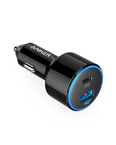 Product Cover USB C Car Charger, Anker 49.5W PowerDrive Speed+ 2 Car Adapter with One 30W PD Port for MacBook Pro/Air 2018, iPad Pro, iPhone XS/Max/XR/X/8, S10/S9, and One 19.5W Fast Charge Port for S8 and More