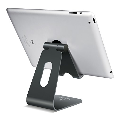 Product Cover Tablet Stand Multi-Angle, Lamicall Tablet Holder: Desktop Adjustable Dock Cradle Compatible with Tablets Such As iPad Air Mini Pro, Phone XS Max XR X 6 7 8 Plus More Tablets (4-13 Inch) - Gray
