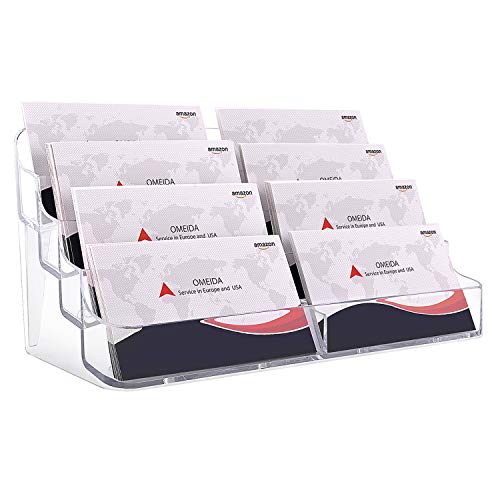 Product Cover MaxGear Acrylic Business Card Holder for Desk Multiple Business Card Holders, Business Card Stand Business Card Display Holder, Clear Plastic Business Card Holder Display Office, 8 Pocket
