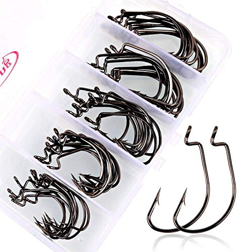Product Cover Sougayilang Fishing Hooks High Carbon Steel Worm Soft Bait Jig Fish Hooks with Plastic Box