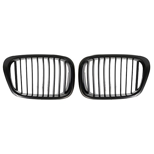 Product Cover uxcell Car Matte Black Front Kidney Grille Grill For 97-03 BMW E39 5 Series 525i 528i 530i 540i M5 4-Door