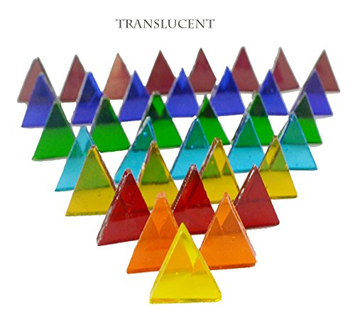 Product Cover Lanyani 700 Pieces Stained Glass Triangle Mosaic Tiles Cathedral Glass Translucent Assorted Bright Colors 1.1lb/500g