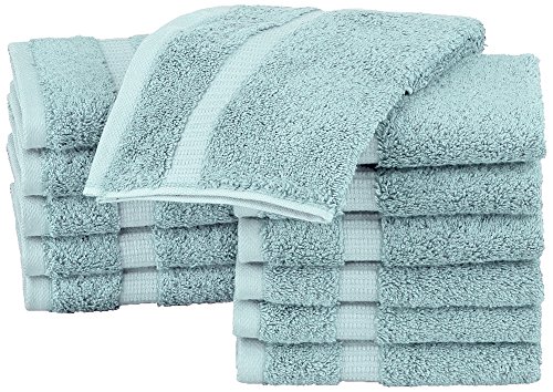 Product Cover Pinzon Organic Cotton Bathroom Washcloths, Set of 12, Spa Blue
