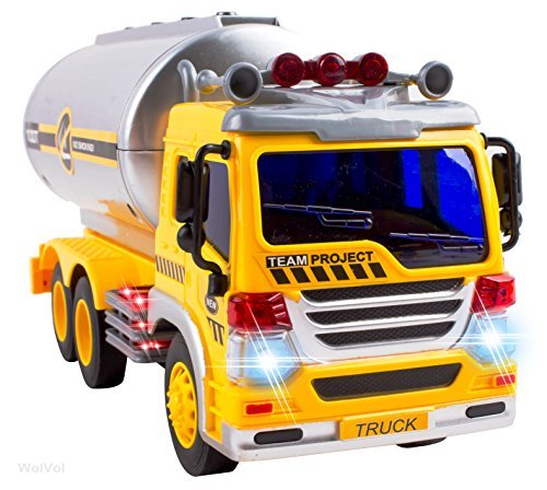 Product Cover WolVol Friction Powered Oil Tanker Truck Toy With Lights and Sounds For Kids