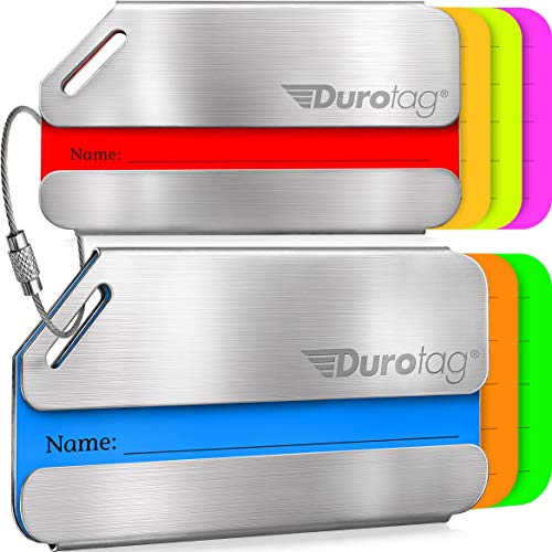 Product Cover Durotag Luggage Tags Personalized Custom Stainless Steel Travel Bag Tag ID 2 Set