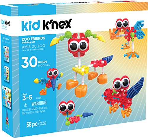 Product Cover KID K'NEX - Zoo Friends Building Set - 55 Pieces - Ages 3 and Up - Preschool Educational Toy (Amazon Exclusive)