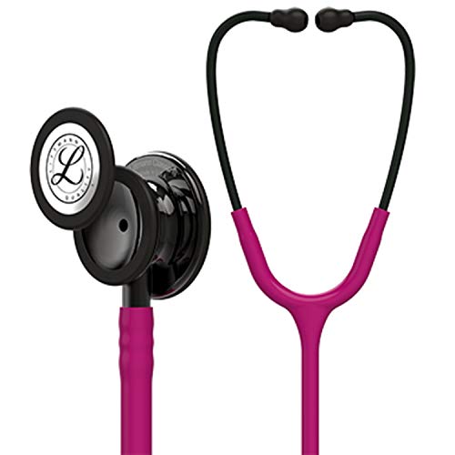 Product Cover 3M Littmann Classic III Monitoring Stethoscope, Smoke-Finish Chestpiece, black stem and headset, Raspberry Tube, 27 inch, 5871