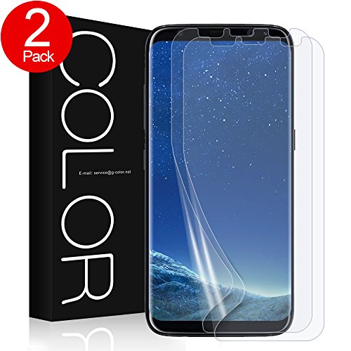 Product Cover Galaxy S8 Screen Protector, G-Color [Error Proof Bubble Free] [Case Friendly] Full Coverage Not Tempered Glass Film Screen Protector for Samsung Galaxy S8 (2 Pack)